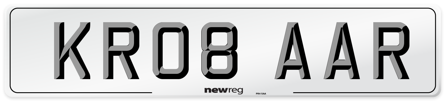 KR08 AAR Number Plate from New Reg